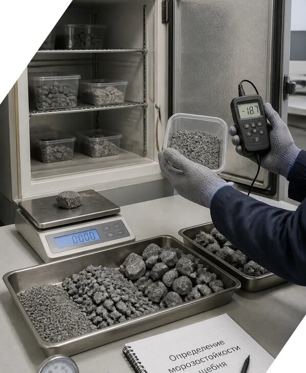 Определение морозостойкости щебня в Щекине от 3602 р. | ЭкспертизаРоссия